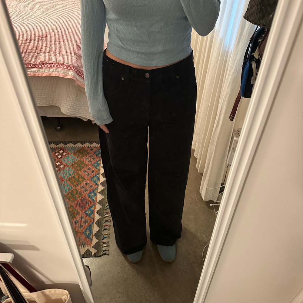 Madewell Black Super Wide Leg Cords